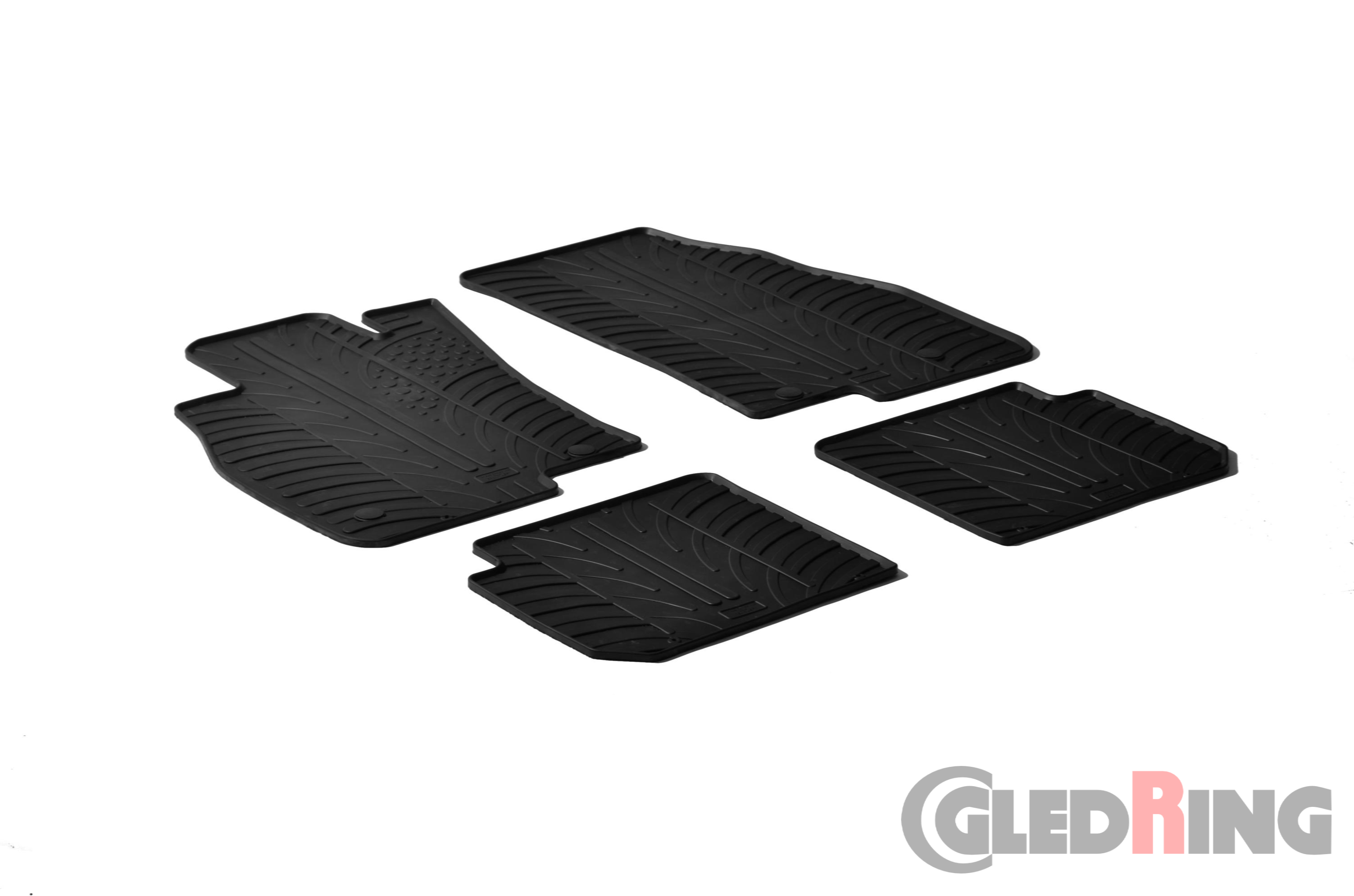 Original Gledring Passform Fußmatten Gummimatten 4 Tlg.+Fixing - ALFA ROMEO Mito 2008->/ 3 Türig